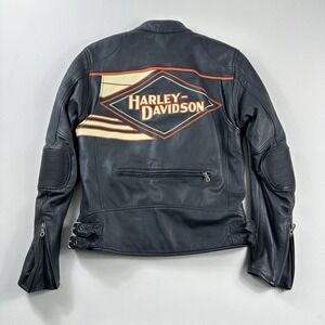 Vintage Genuine Harley Davidson Leather Jacket Motorcycle Men S Embroidered Logo